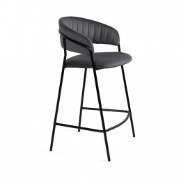 Стул полубарный Kelly, бархат серый 27