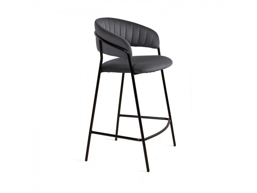 Стул полубарный Kelly, бархат серый 27