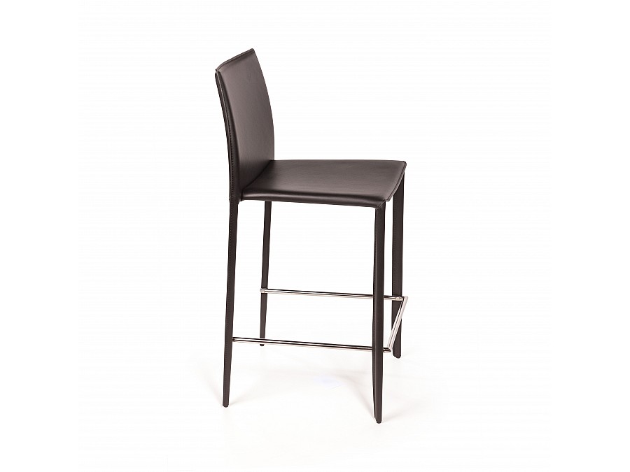 Стул полубарный Rolf, кожа черный