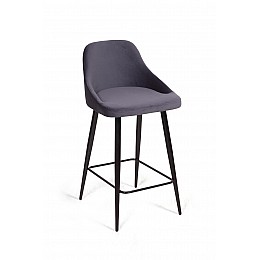 Стул полубарный Douglas, бархат серый 27