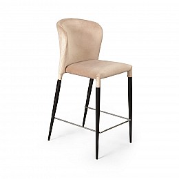 Стул полубарный Albert, бархат бежевый 5/опора конус