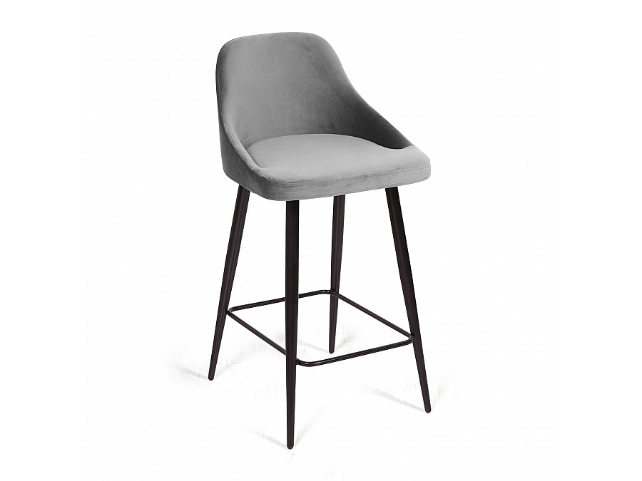 Стул полубарный Douglas, бархат светло-серый 26
