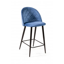 Cтул полубарный Thomas ромб, бархат синий 29