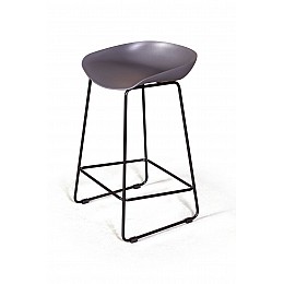 Стул полубарный Leo пластик серый