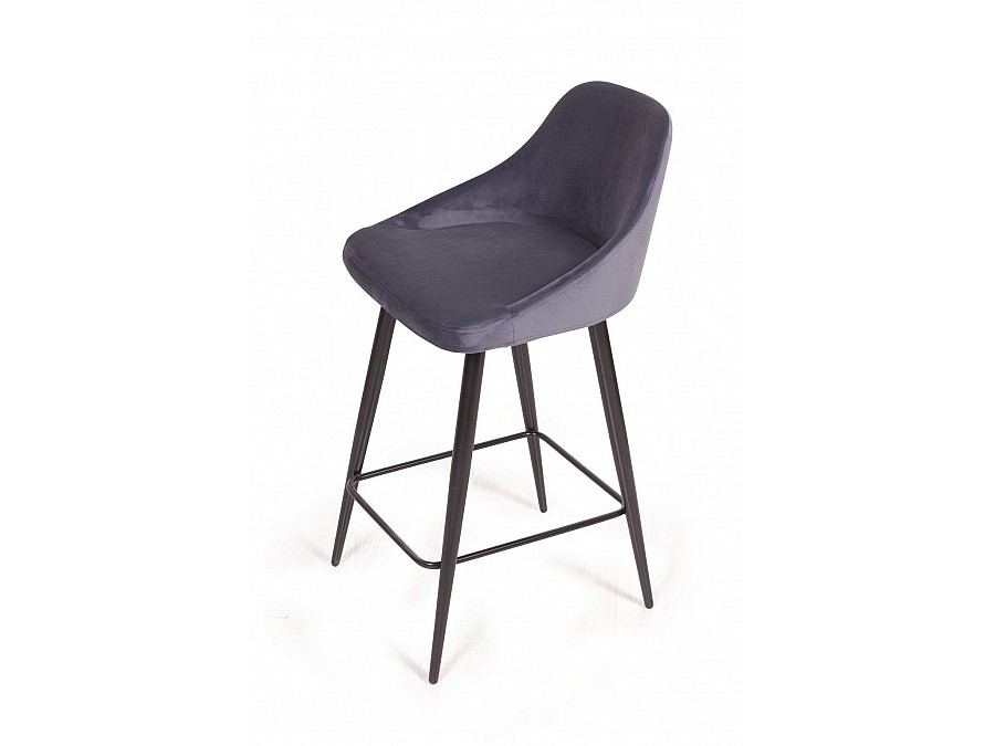 Стул полубарный Douglas, бархат серый 27
