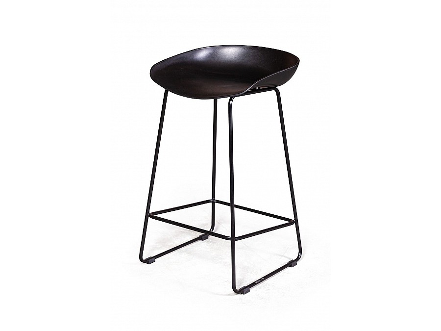 Стул полубарный Leo пластик черный