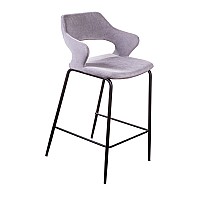 Стул полубарный Woddy, бархат серый