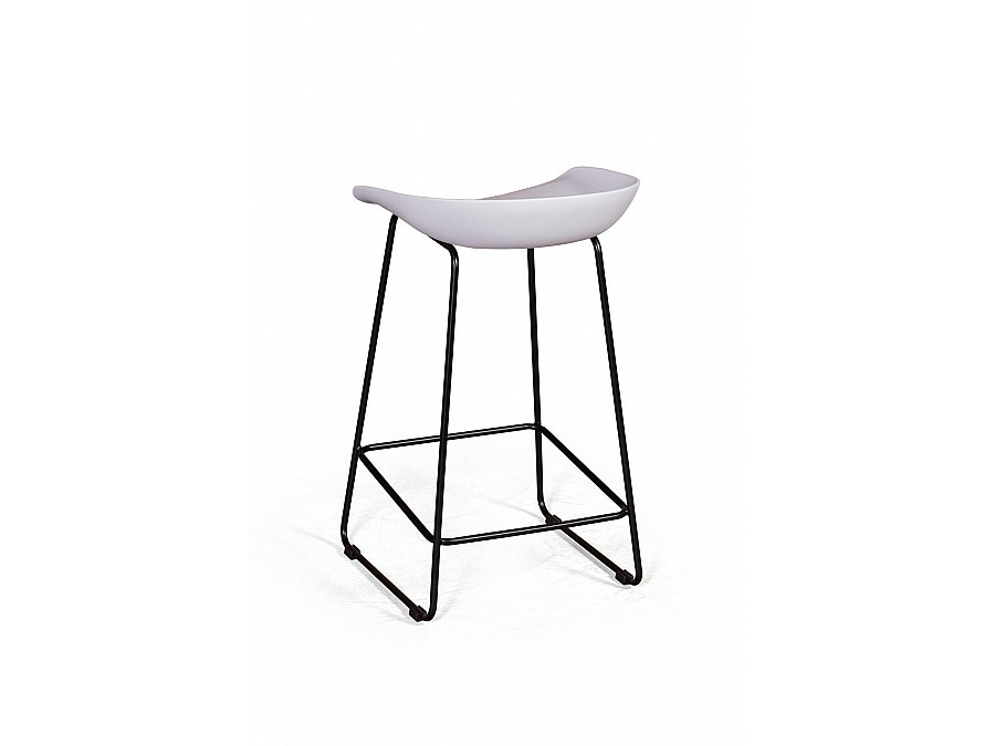 Стул полубарный Leo пластик белый