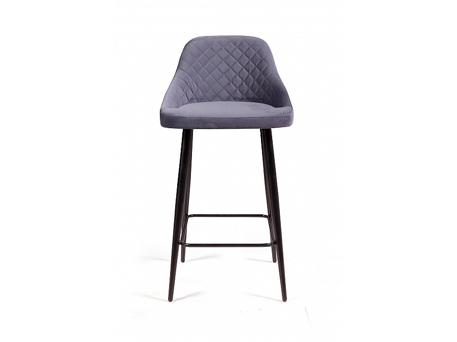 Стул полубарный Douglas ромб, бархат серый 27