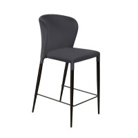 Стул полубарный Albert, бархат серый 27 /опора конус