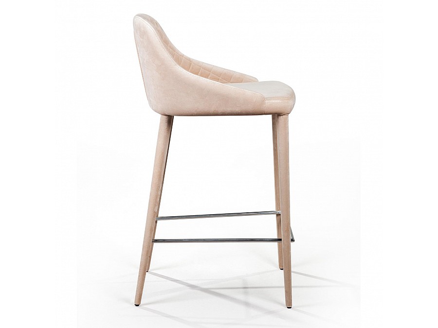 Стул полубарный Douglas, бархат бежевый