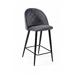 Cтул полубарный Thomas ромб, бархат серый 27