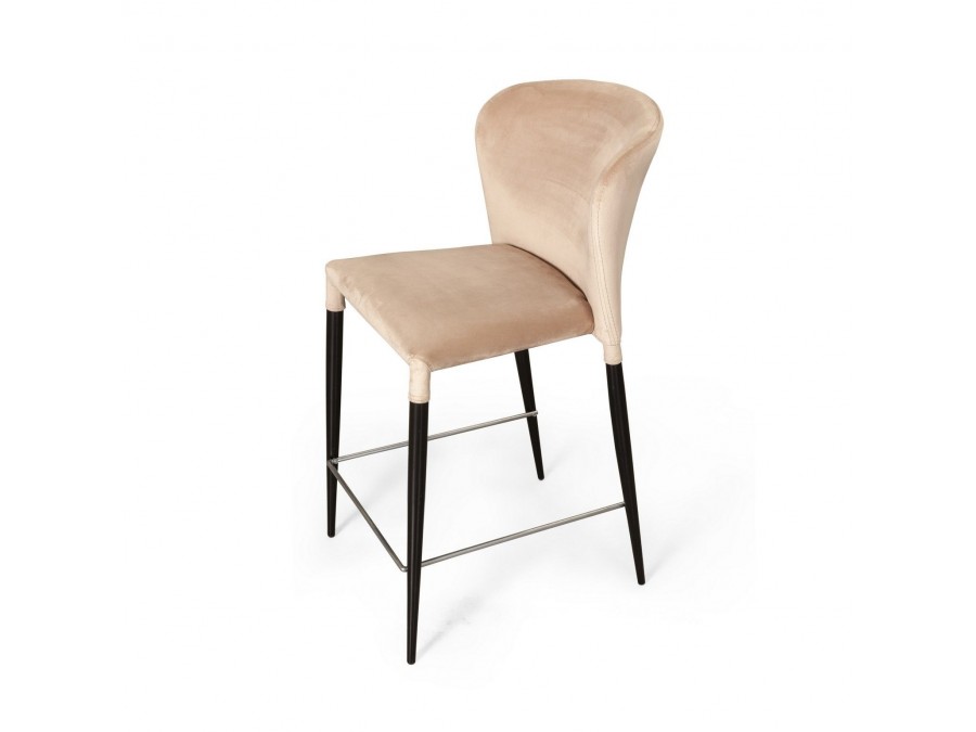 Стул полубарный Albert, бархат бежевый 5/опора конус