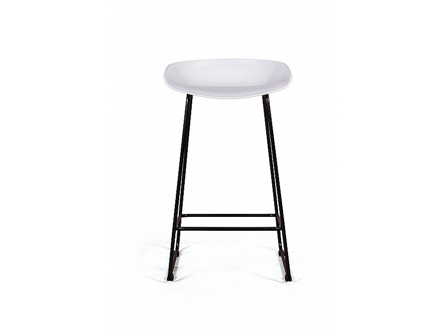 Стул полубарный Leo пластик белый