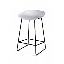 Стул полубарный Leo пластик белый