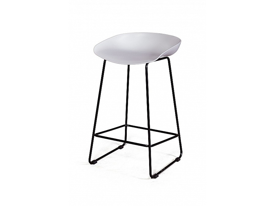 Стул полубарный Leo пластик белый