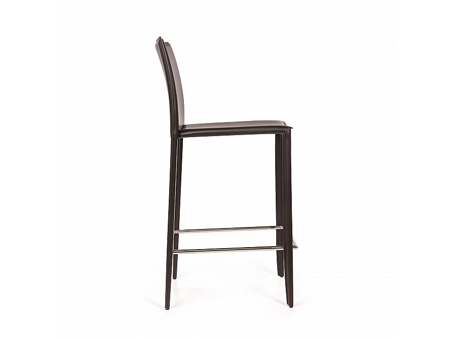 Стул полубарный Rolf, кожа черный