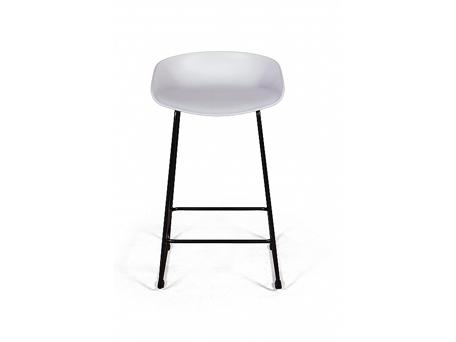 Стул полубарный Leo пластик белый