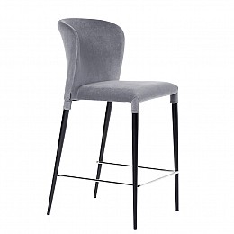 Стул полубарный Albert, бархат светло-серый 26 /опора конус