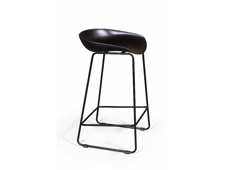 Стул полубарный Leo пластик черный