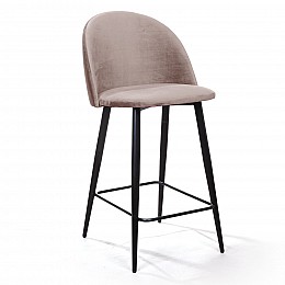 Cтул полубарный Thomas, бархат пепельно-бежевый 25