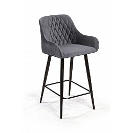 Стул полубарный Robert, бархат серый 27