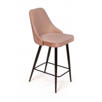 Стул полубарный Berg, бархат бежевый 5/ чёрный конус