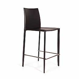 Стул полубарный Rolf, кожа черный