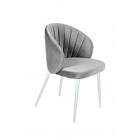 Стул Mont Blanc, бархат серый 02 / белый конус