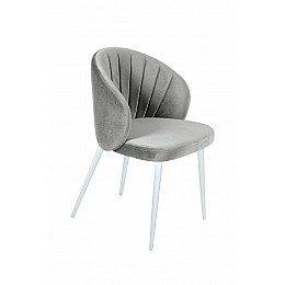 Стул Mont Blanc, бархат серый 02 / белый конус