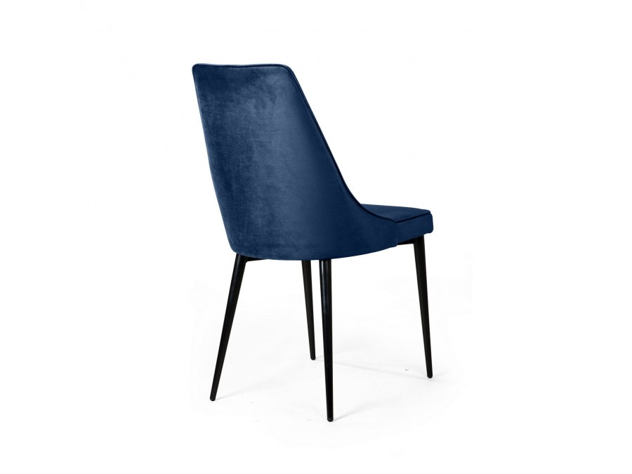 Стул Oliver, бархат синий 29/ чёрный конус