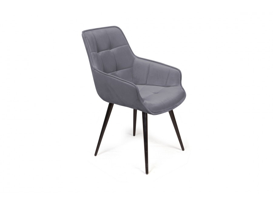 Стул Capri  поворотный 360 градусов, бархат серый 27 / опора конус