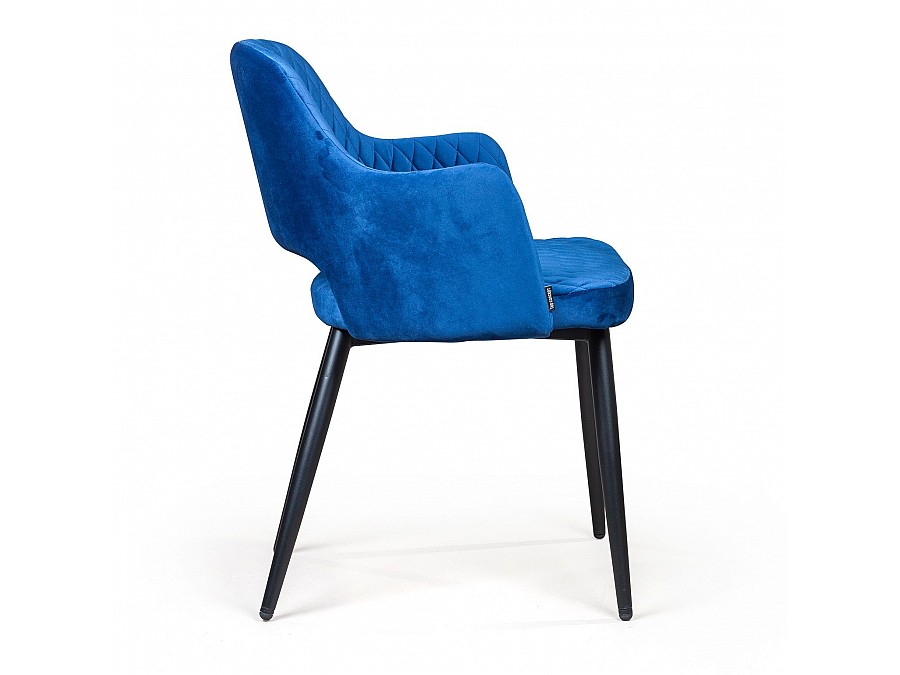 Стул с подлокотниками William, бархат кобальтовый