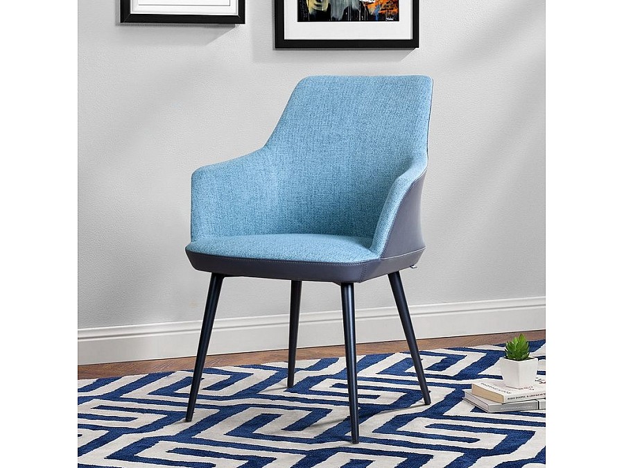 Стул с подлокотниками Frank, рогожка комби синий