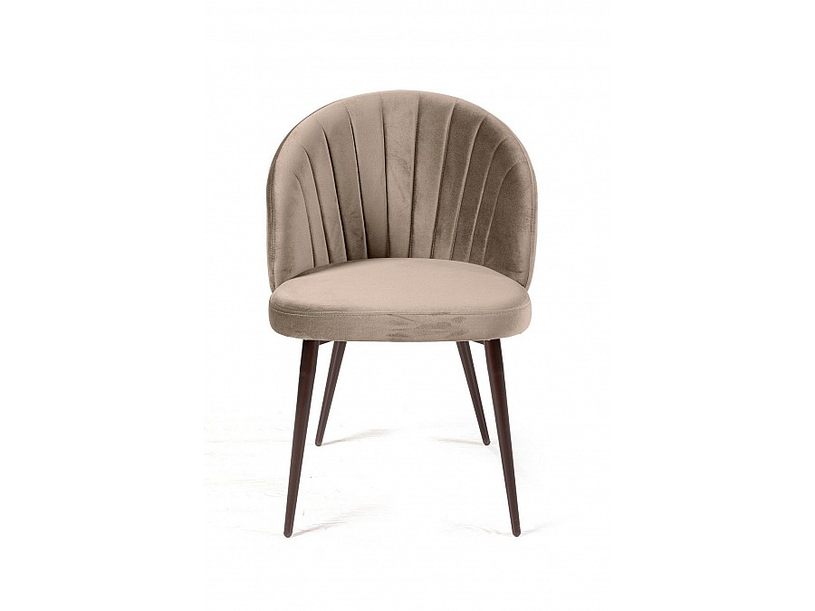 Стул Mont Blanc, бархат пепельно-бежевый 25 / черный конус