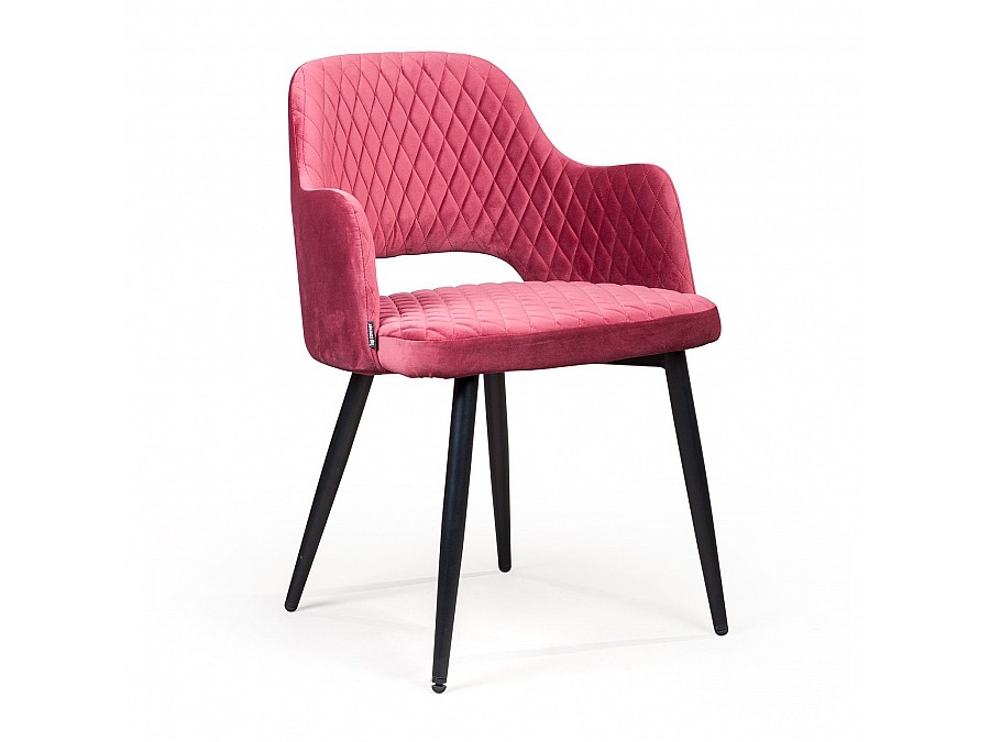 Стул с подлокотниками William,бархат винный