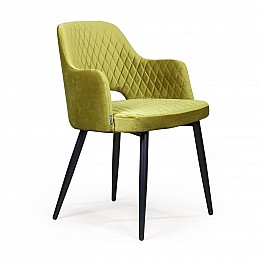 Стул с подлокотниками William,бархат оливковый