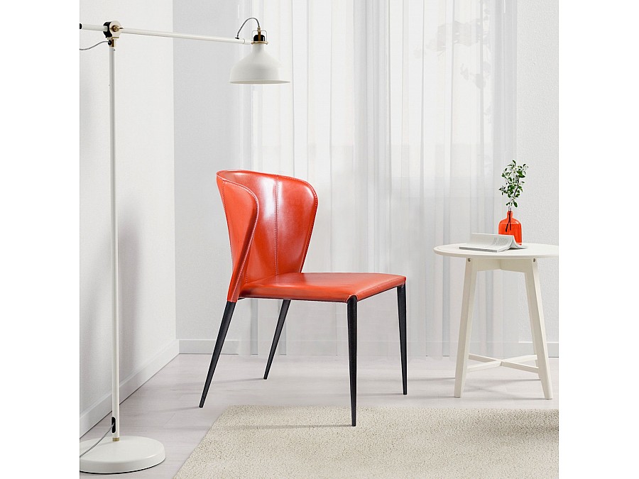 Стул Albert, кожа ретро-красный