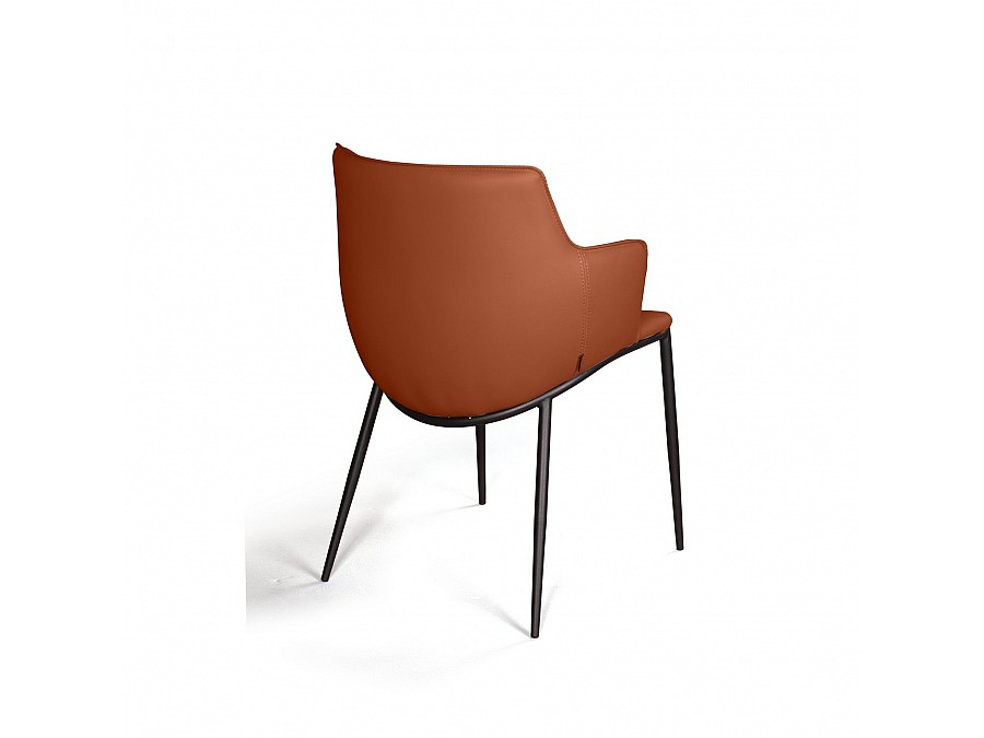 Стул с подлокотниками Sofia, экокожа soft-touch, терракот