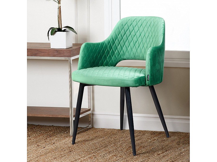 Стул с подлокотниками William,бархат нефритовый