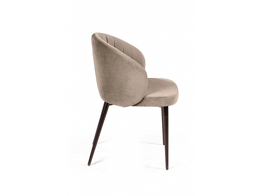 Стул Mont Blanc, бархат пепельно-бежевый 25 / черный конус