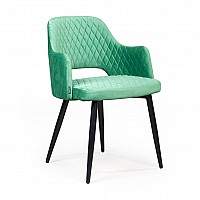 Стул с подлокотниками William,бархат нефритовый