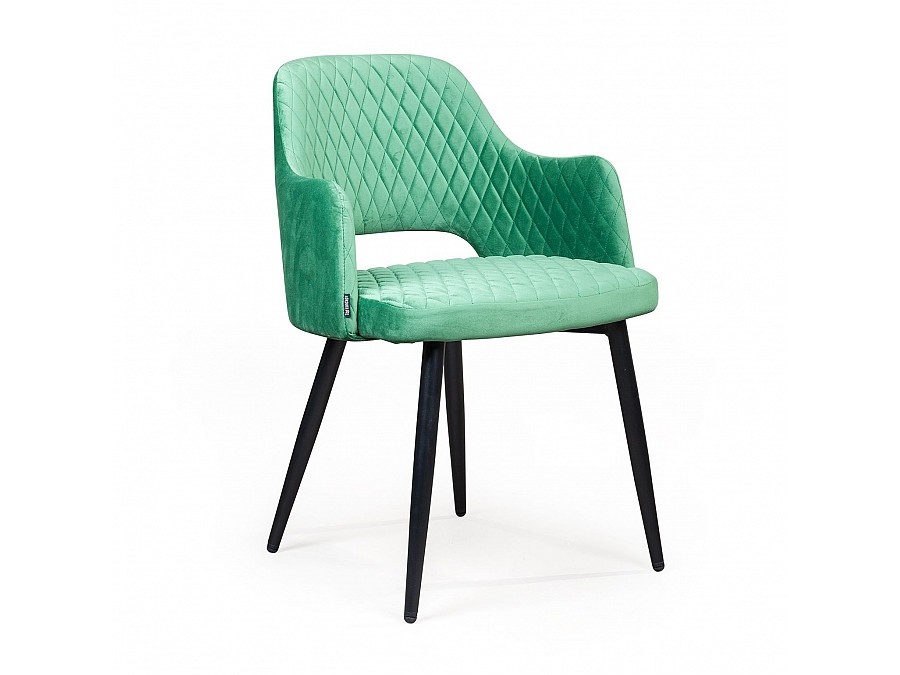 Стул с подлокотниками William,бархат нефритовый