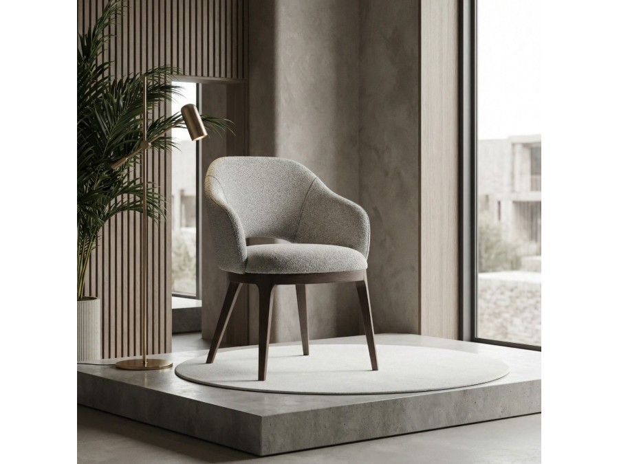 Стул Atrio, массив, ткань белый