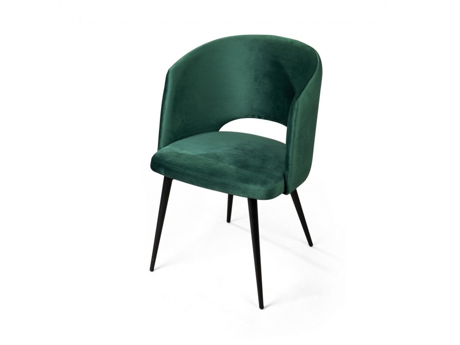 Кресло William, бархат зелёный 19/ черный конус