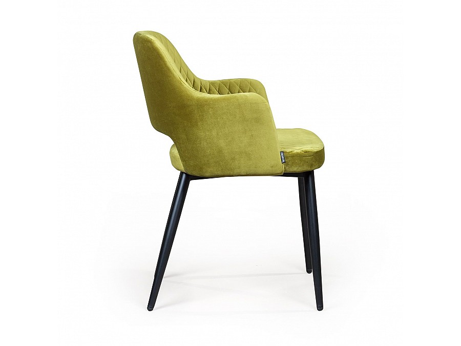 Стул с подлокотниками William,бархат оливковый