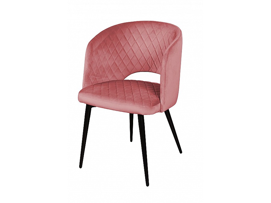 Кресло William ромб, бархат пудровый 15/ черный конус