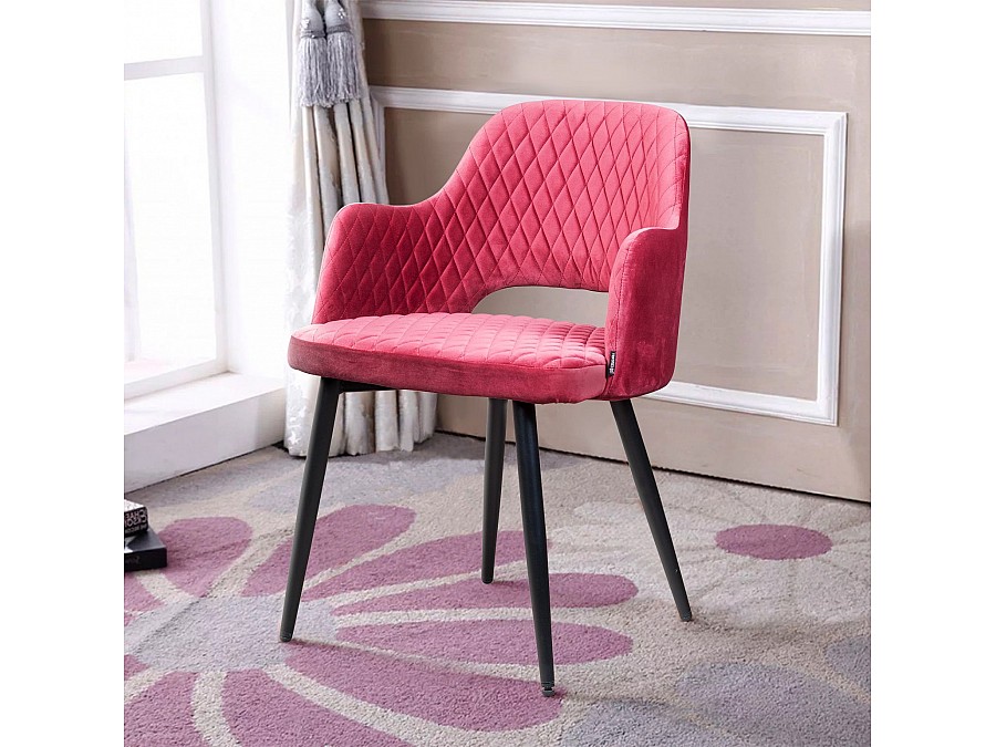 Стул с подлокотниками William,бархат винный