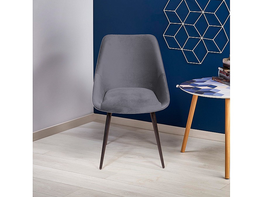 Стул Neo бархат серый 27/опора конус