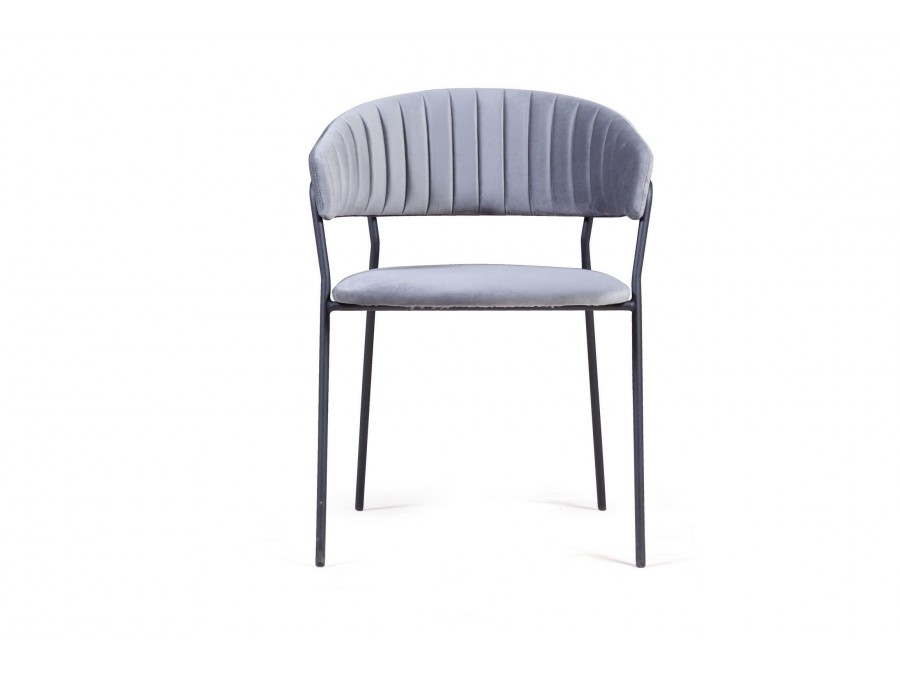 Стул Kelly с подлокотниками, велюр серый Velutto 53